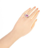 3ct Emerald Cut Pink Ruby Engagement Ring Unique Trilogy 14k White Gold Finish