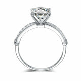 1.8ct Round Cut Diamond Engagement Ring Solitaire with Accent 14k WhiteGold Over