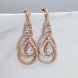 3ct Pear Cut VVS1 Diamond Elegant Royal Rain Drop Earrings 14k Rose Gold Finish