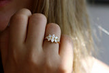 2.1ct Pear Cut VVS1D Diamond Engagement Ring 14k Yellow Gold Over Cluster Floral