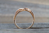 Infinity Wedding Ring Band 1.5ct Round Cut VVS1D Diamond 14k Rose Gold Finish