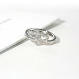 2Ct Round Cut Diamond Intertwined Hearts Engagement Ring 14K White Gold Finish