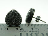 0.32ct Round Cut Black Diamond Cluster Stud Earrings Women 14k Black Gold Finish