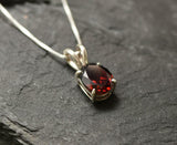 2ct Red Garnet Pendant Oval Cut Solitaire Women 14k White Gold Finish NO CHAIN