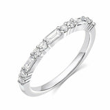 2Ct Baguette Cut Diamond Half Eternity Women Wedding Band 14K White Gold Finish