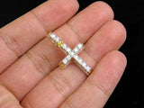 2.5ct Round Cut VVS1D Diamond Pendant Iced Jesus Cross 14k Yellow Gold Finish