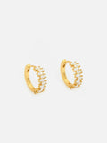 2ct Hoop Earrings Baguette Cut Diamond Petite Design 14k Yellow Gold Finish