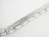 11.27ct Radiant Cut Blue Aquamarine Elegant Tennis Bracelet 14k WhiteGold Finish