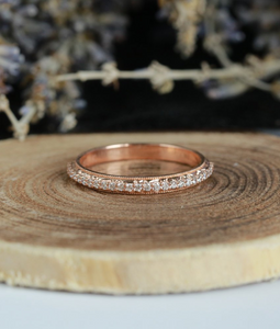 0.4ct Round Cut Diamond Wedding Ring Band 14k Rose Gold Finish Half Eternity