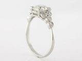 1.52ct Round Cut Diamond Engagement Ring Vintage Art Deco 14k White Gold Finish