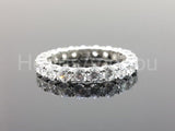 2ct Round Cut Moissanite Iced Full Eternity Wedding Band 14k White Gold Plated