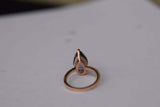 2.2ct Engagement Ring Pear Cut Blue Sapphire Hidden Halo 14k Rose Gold Finish