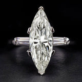 3Ct Marquise Cut Diamond 3 Stone Solitaire Engagement Ring 14K White Gold Finish