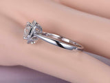 1.2ct Heart Cut Diamond Engagement Ring 14k White Gold Finish Halo Heart Shape