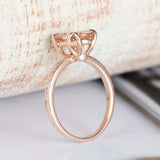 2ct Oval Cut Peach Morganite Engagement Ring Diamond Accents 14k Rose Gold Over