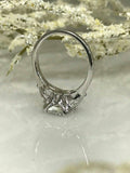 1.4ct Cushion Cut VVS1 Diamond Three Stone Engagement Ring 14k White Gold Finish