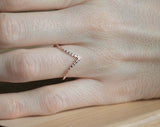 0.6ct Round Cut VVS1D Diamond Wedding Band 14k Rose Gold Finish V Shaped Curve