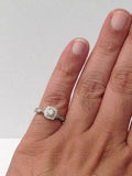 2Ct Round Cut Diamond Twist Shank Halo Engagement Ring 14K White Gold Finish