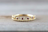 0.2ct Round Cut Pink Ruby Engagement Ring 14k Yellow Gold Finish Crown Tiara