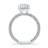 2ct Oval Cut Diamond Engagement Ring 14k WhiteGold Over Hidden Halo with Accents