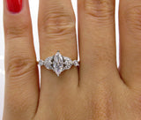 3Ct Marquise Cut Diamond Vintage Leaf Accent Engagement Ring 14K Dual Gold Over