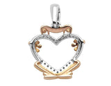 0.5ct Round Cut VVS1D Diamond Pendant Frog Heart 14k Two Tone Finish NO CHAIN