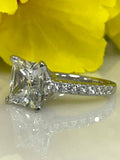 1.5ct Princess Cut Diamond Accent Solitaire Engagement Ring 14k White Gold Over