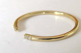 Open Stackable Wedding Ring Band 0.2ct Round Cut Diamond 14k Yellow Gold Finish