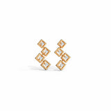 0.7ct Drop Earrings Round Cut Diamond Stylish Geometric 14k Rose Gold Finish