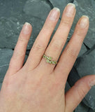 1.2ct Engagement Ring Round Cut Green Peridot Bypass 14k White Gold Finish