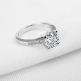 1.8ct Round Cut Diamond Solitaire with Accent Engagement Ring 14k WhiteGold Over