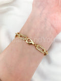 4ct Round Moissanite Pave Paperclip Link Chain Bracelet 14k Yellow Gold Plated