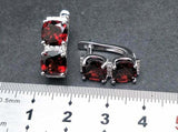 2.7ct Drop Earrings Cushion Cut Red Garnet Partywear 14k White Gold Finish