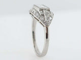 4.7ct Emerald Cut Diamond Engagement Ring Antique Vintage 14k White Gold Finish