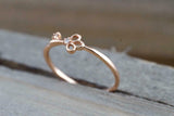 0.1ct Round Cut VVS1D Diamond Engagement Ring 14k Rose Gold Finish Petite Key