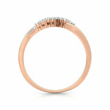 1ct Engagement Ring Round Cut Diamond Stylish Wave Design 14k Rose Gold Finish