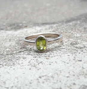 1.2ct Oval Cut Green Peridot Solitaire Women Engagement Ring 14k White Gold Over