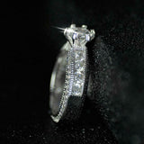 5Ct Round Cut Diamond Bridal Set Wide Vintage Ring Band 14K White Gold Finish