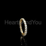 2ct Round Cut Moissanite Full Eternity Women Wedding Band 14k Yellow Gold Plated