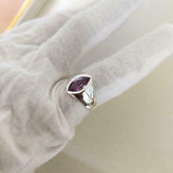 1ct Engagement Ring Marquise Cut Purple Amethyst Solitaire 14k White Gold Finish