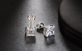 1.5ct Princess Cut Diamond 4 Prong Solitaire Stud Earrings 14k White Gold Finish