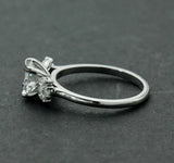 Solitaire Cluster Engagement Ring 2ct Round Cut Diamond 14k White Gold Finish