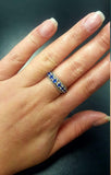 1.4ct Round Cut Blue Sapphire Braided Vintage Inspired Band 14k White Gold Over