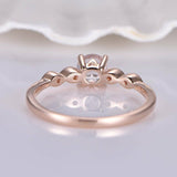 1ct Round Cut Peach Morganite Five Stone Engagement Ring 14k Rose Gold Finish