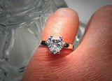 6 Prong Solitaire Engagement Ring 2ct Heart Cut Diamond 14k White Gold Finish