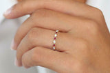 1ct Round Cut Pink Ruby Milgrain Half Eternity Wedding Band 14k Yellow Gold Over