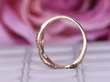 1ct Round Cut White Black Diamond Wedding Band Infinity 14k Rose Gold Finish