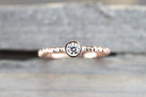 0.7ct Round Cut Diamond Engagement Ring Bezel Set Solitaire 14k Rose Gold Finish