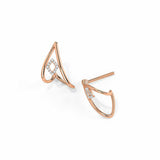 0.7ct Drop Earrings Round Cut Diamond Geometric Stylish 14k Rose Gold Finish