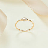 0.25ct Marquise Cut Diamond Engagement Ring Minimalist 14k Yellow Gold Finish